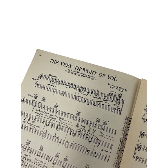 The Very Thought Of You Sheet Music 1934 Ray Noble Warner Bros Pictures - Picture 3 of 5